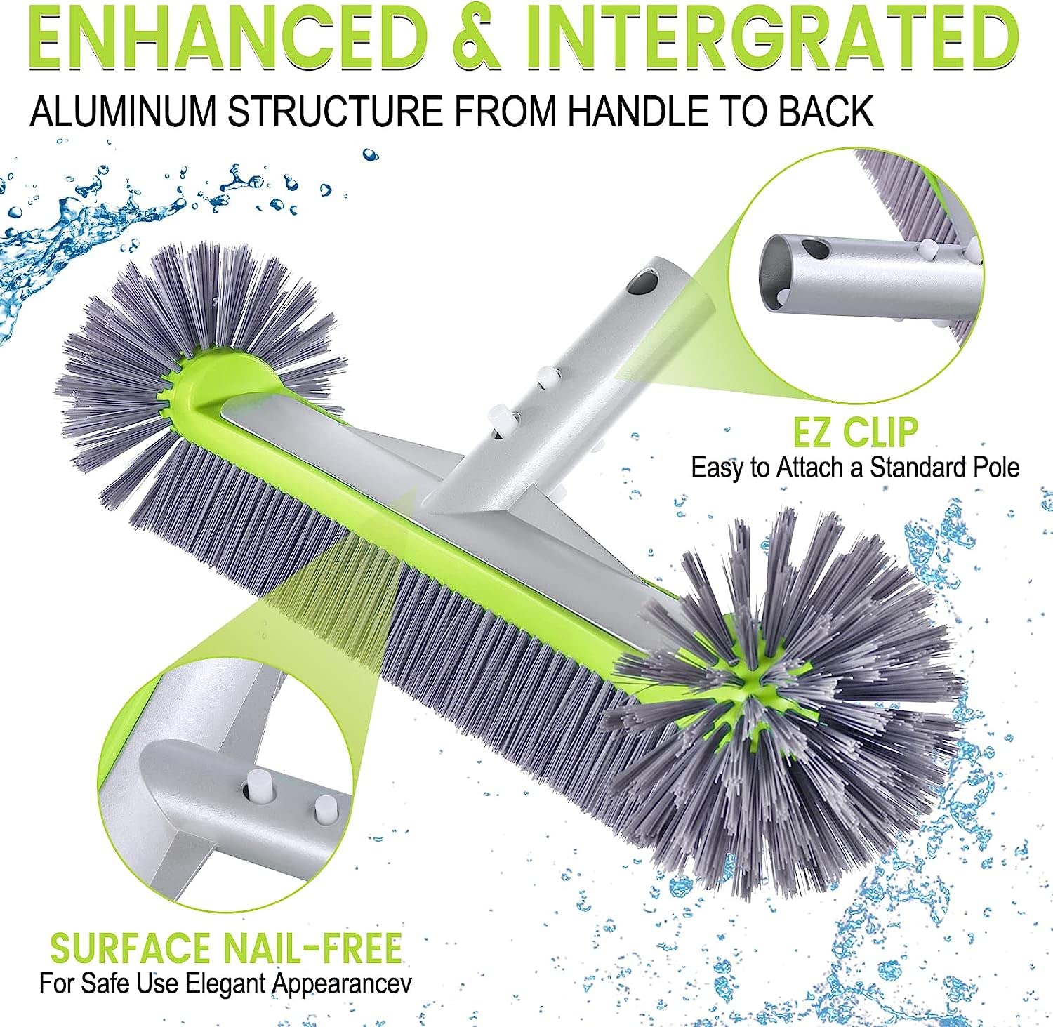 Back view of Unipool Professional Pool Brush showing aluminum structure