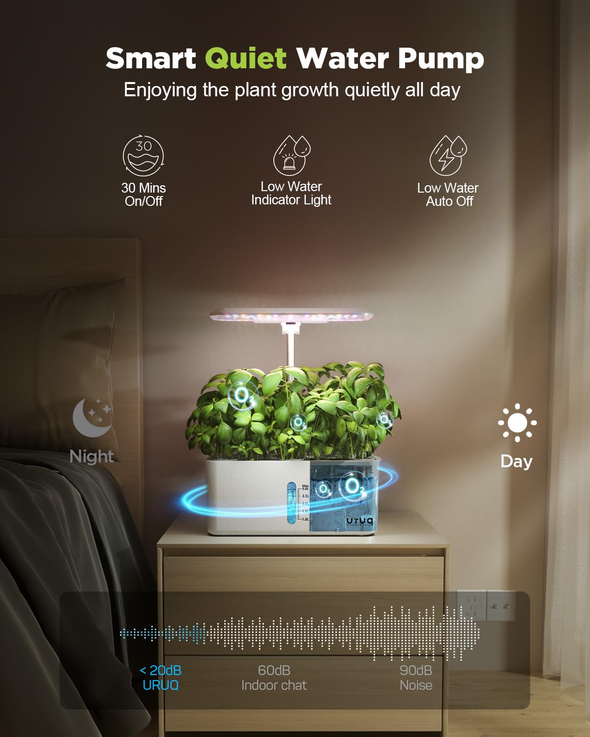 Back view of URUQ hydroponics growing system