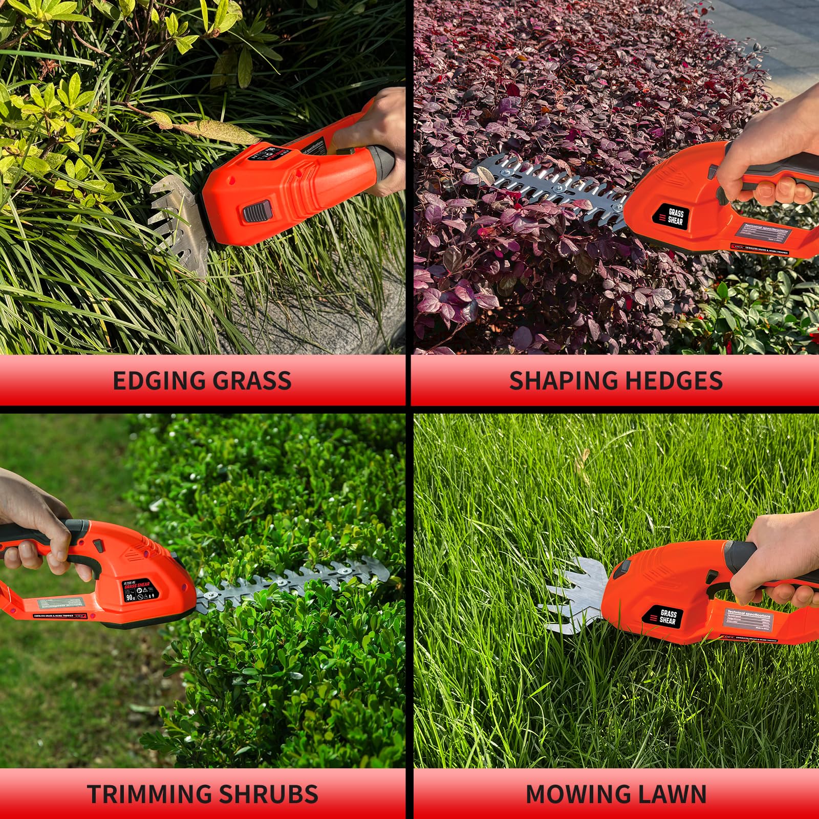 Back view of VERVEWAVE Cordless Hedge Trimmer