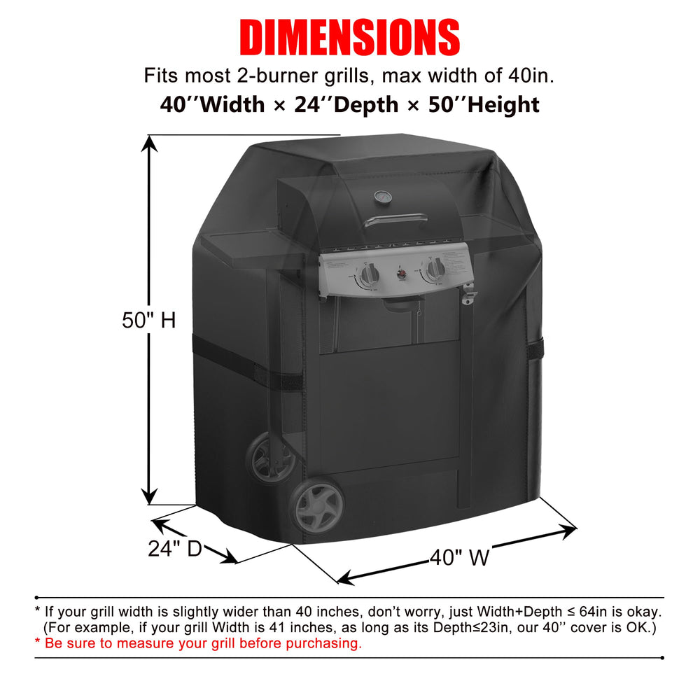 Back view of VIBOOS 40-inch grill cover