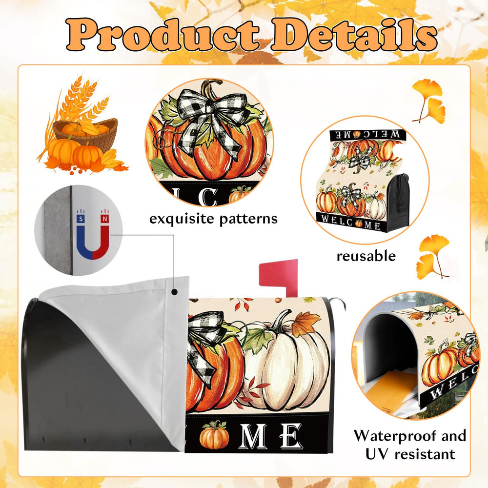 Back view of VISSTREE Fall Mailbox Cover showing magnetic attachment