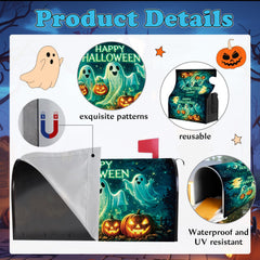 Back view of VISSTREE Halloween Mailbox Cover showcasing magnetic attachment