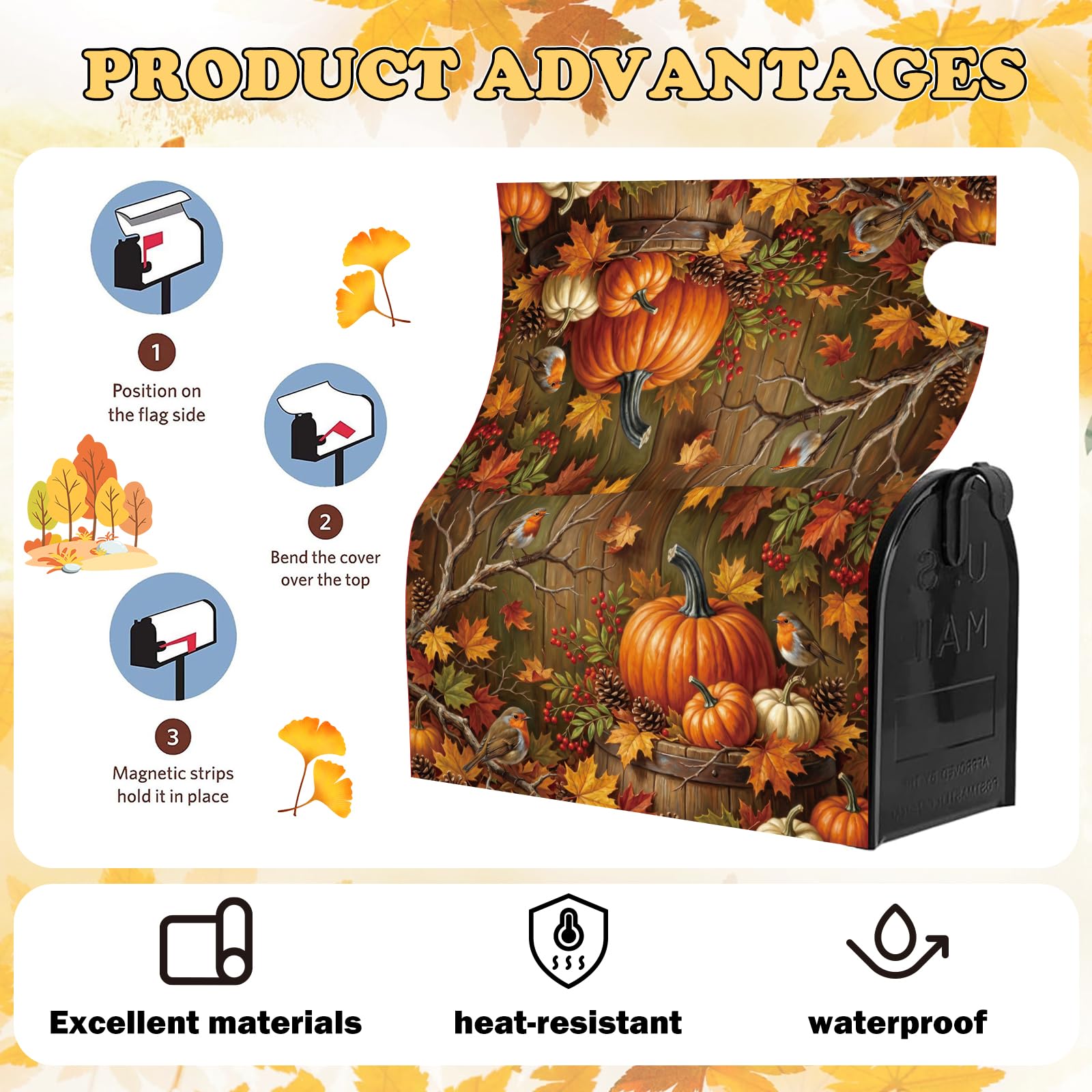 Back view of VISSTREE mailbox cover showcasing magnetic attachment