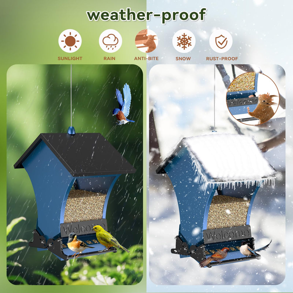 Back view of Wildpark Bird Feeder showing hanging wire