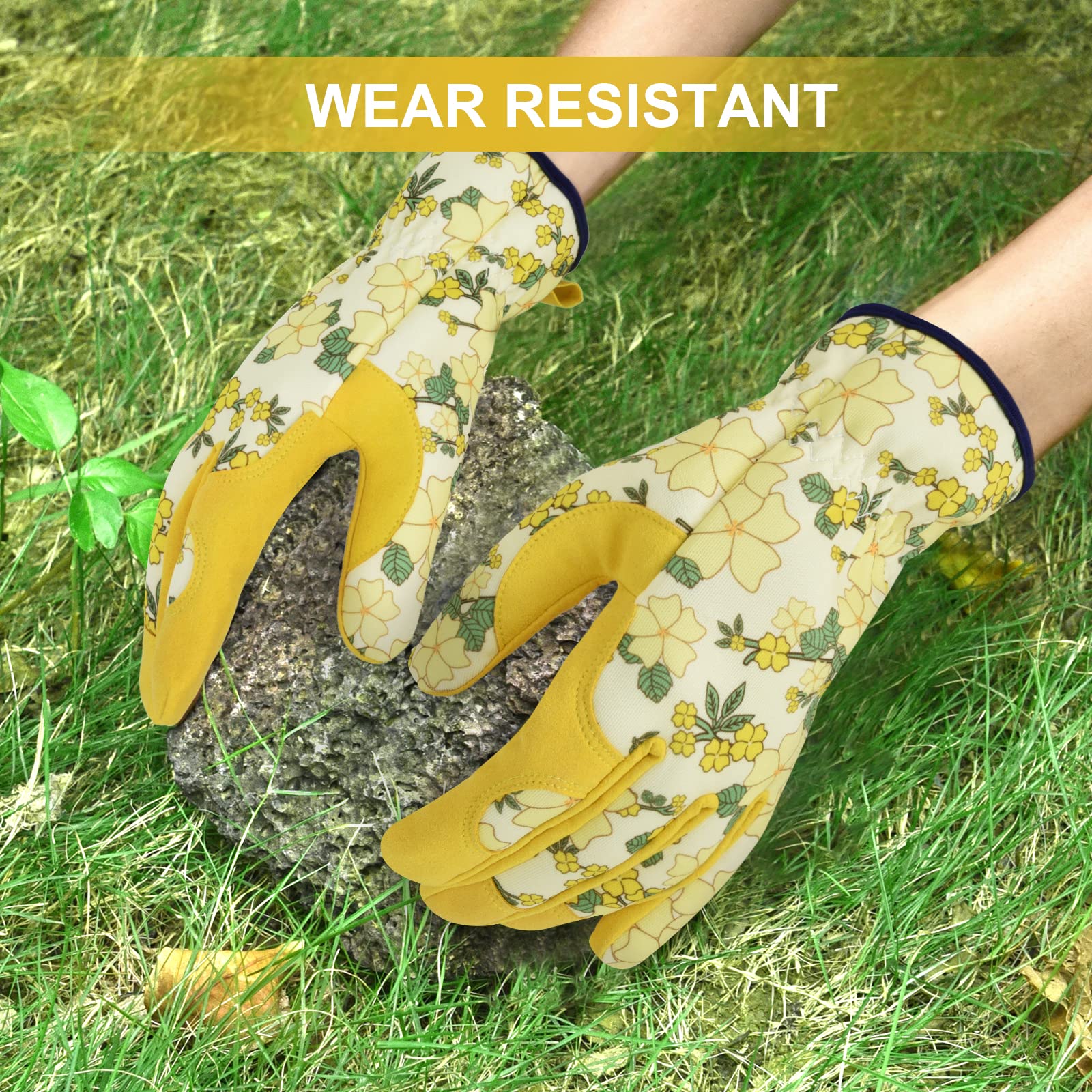 Back view of WOHEER Women's Gardening Gloves