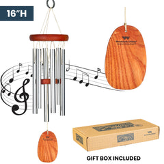 Back view of Woodstock Chimes Amazing Grace Wind Chime with removable windcatcher