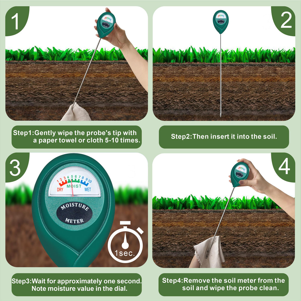 Back view of XLUX Long Probe Soil Moisture Meter