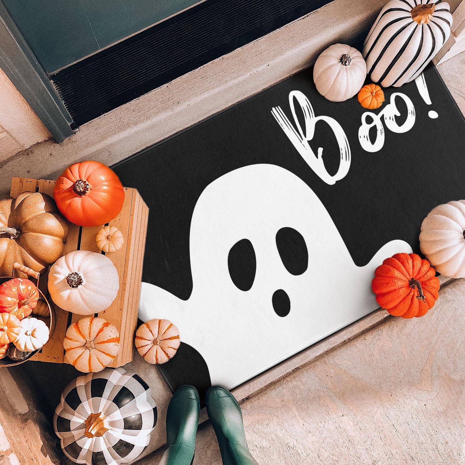 Back view of Xsinufn Halloween Doormat
