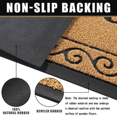 Back view of Yimobra Welcome Mat showing non-slip rubber backing