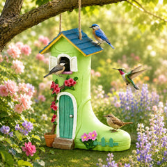 Back view of Yinns Birdhouse with hanging cord