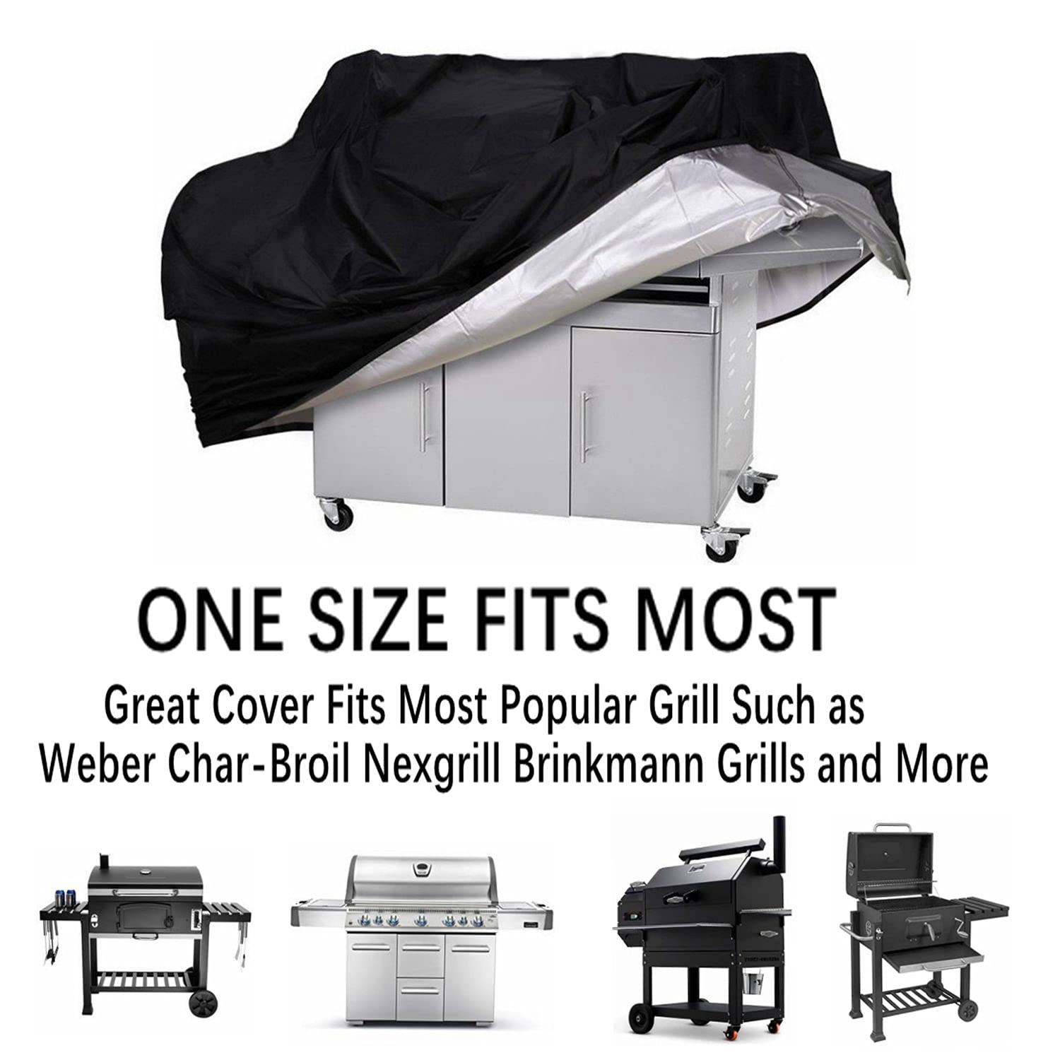 Back view of YOTOM 58 Inch Grill Cover