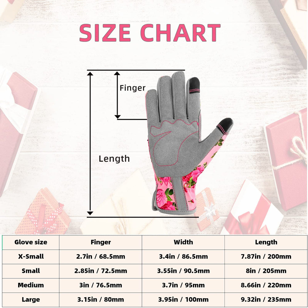 Back view of YRTSH Leather Gardening Gloves for Women