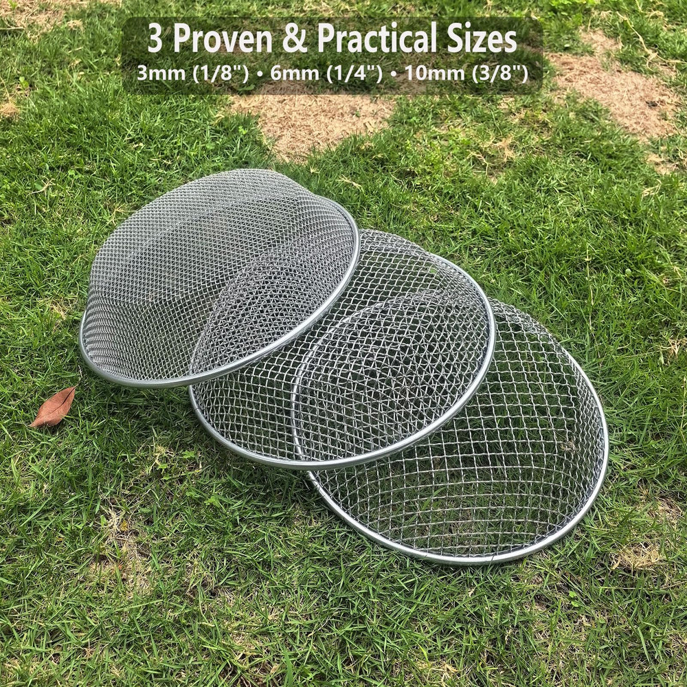 Back view of YUEBM Soil Sifter showing heavy-duty design