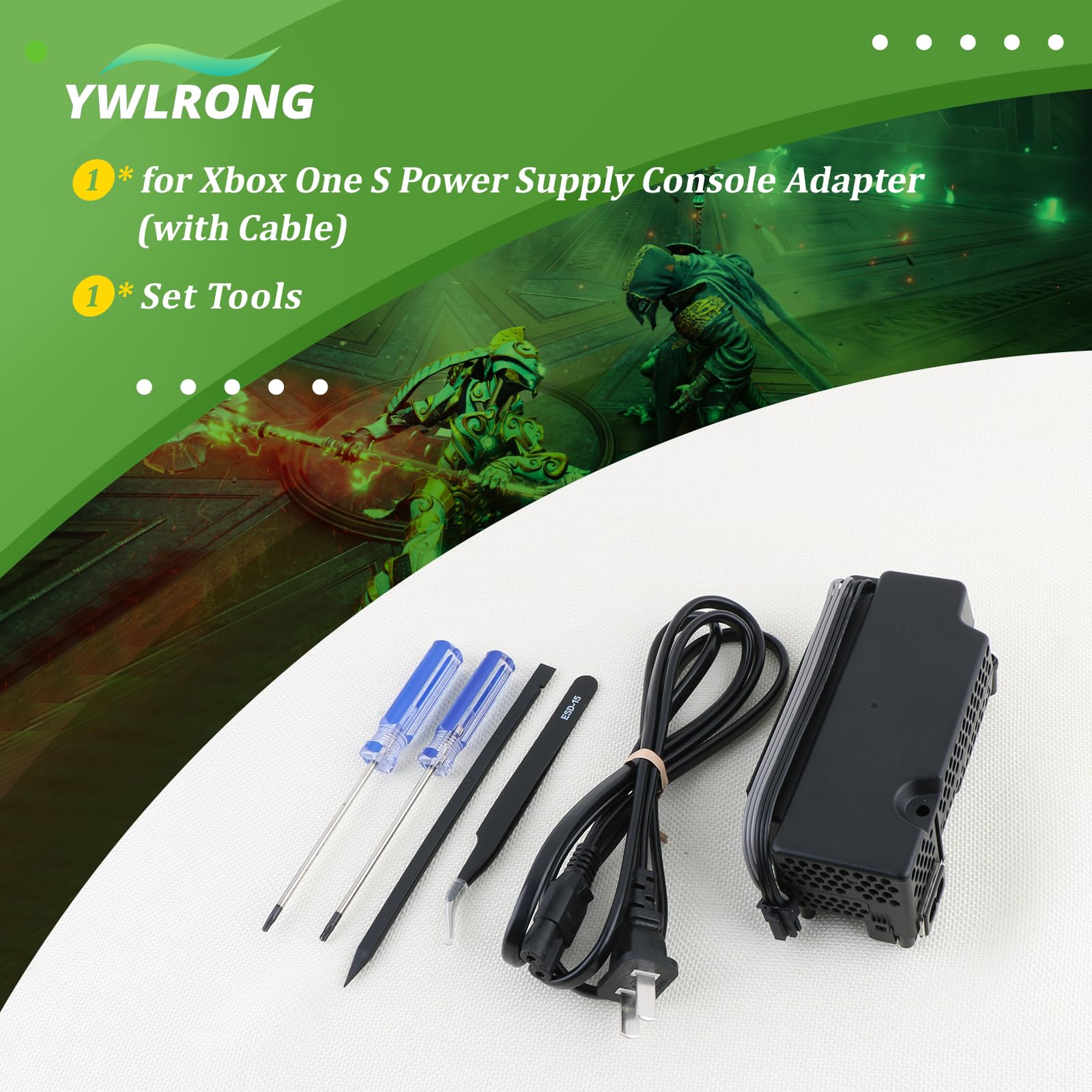 back view of YWLRONG Xbox One S power supply