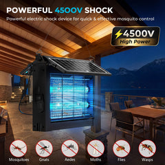 Back view of zechuan Solar Bug Zapper showing charging ports