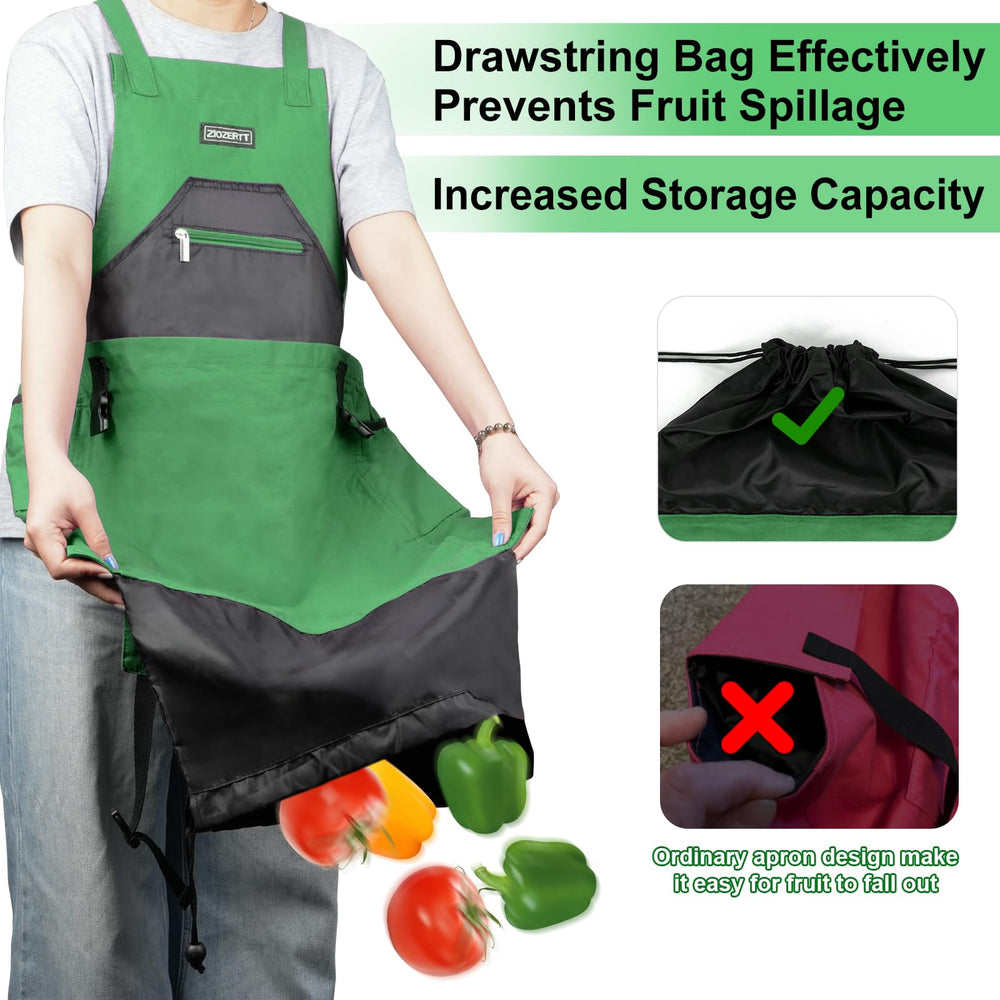 Back view of ZIOZERTT Gardening Apron with adjustable straps