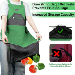 Back view of ZIOZERTT Gardening Apron with adjustable straps