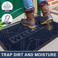 Back view showing non-slip rubber backing of Smiry doormat