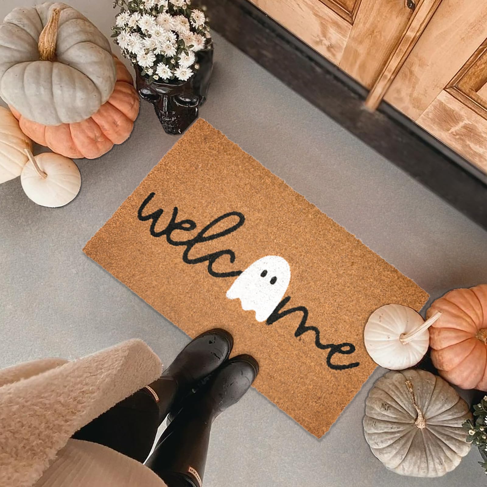 Back view showing PVC non-slip backing of doormat