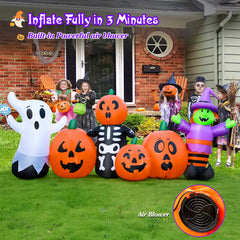 Back view showing the blower of FunFanso 8 ft Halloween inflatable