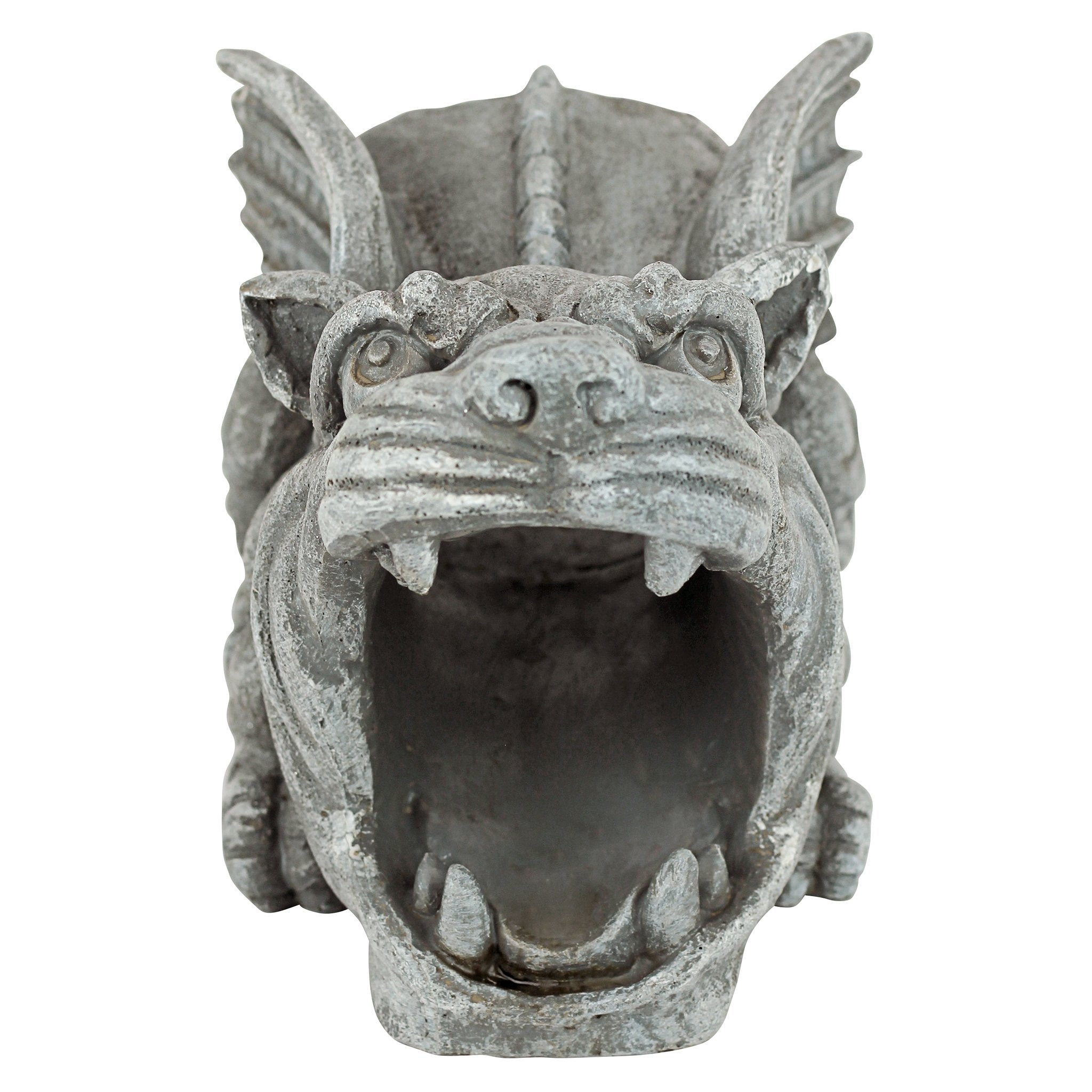 Back view showing the rear opening of the gargoyle