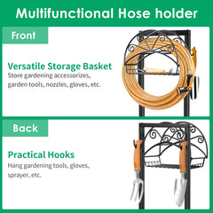 Back view showing tool hooks of TomCare Hose Holder
