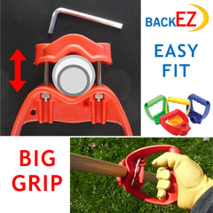 BackEZ Ergonomic Tool Handle Attachment demonstrating ergonomic grip