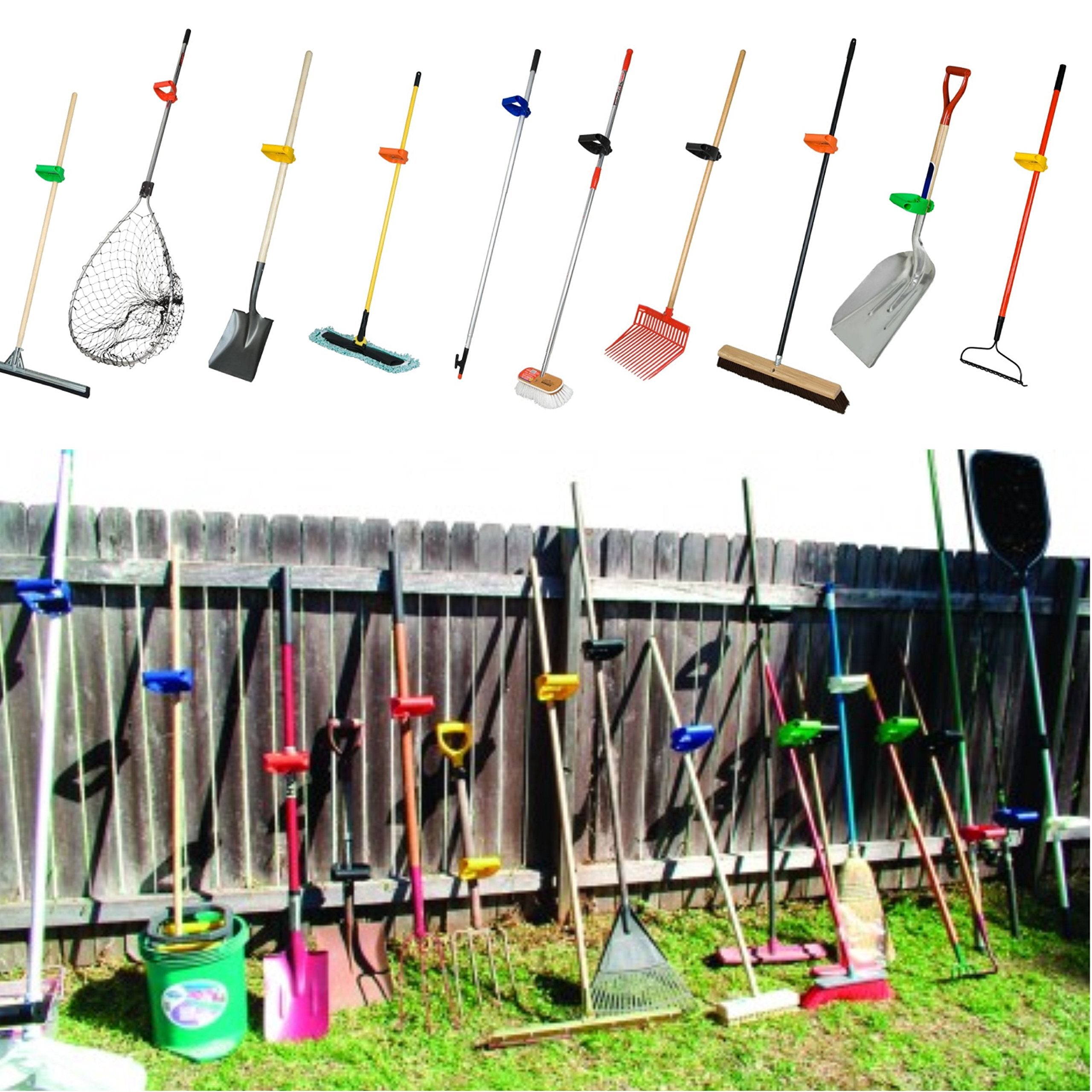 BackEZ Ergonomic Tool Handle Attachment on a rake in use