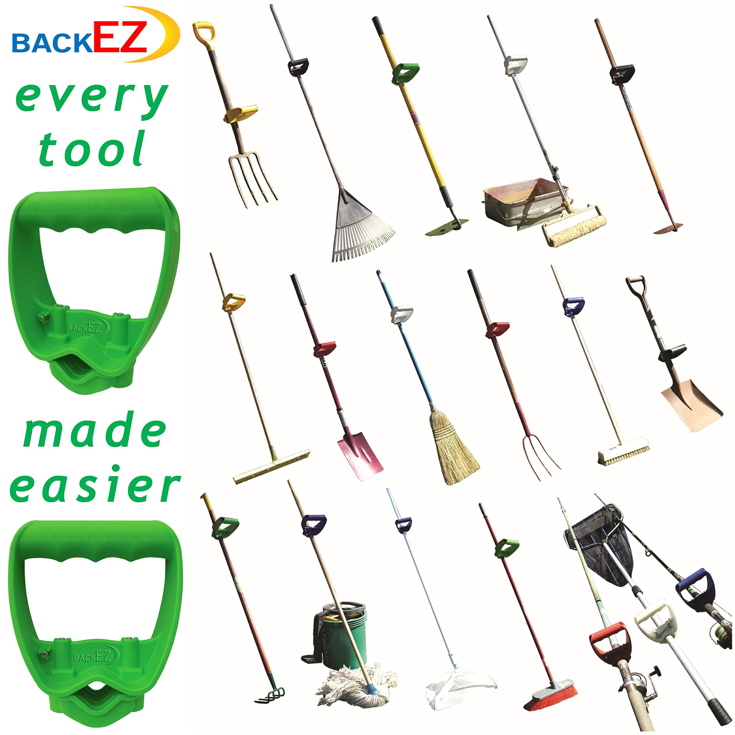BackEZ tool handle attachment installed on a shovel