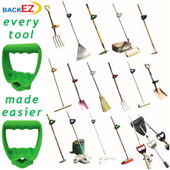 BackEZ tool handle attachment installed on a shovel