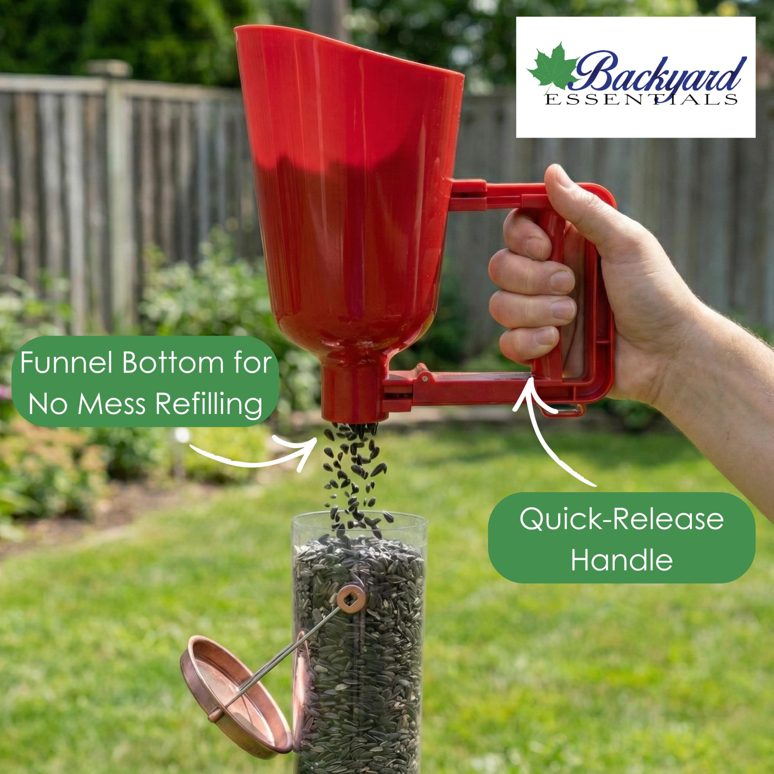 Backyard Essentials Bird Seed Scoop with bird feeder