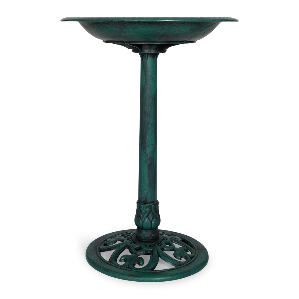BACKYARD EXPRESSIONS 27 Inch Green Bird Bath front view