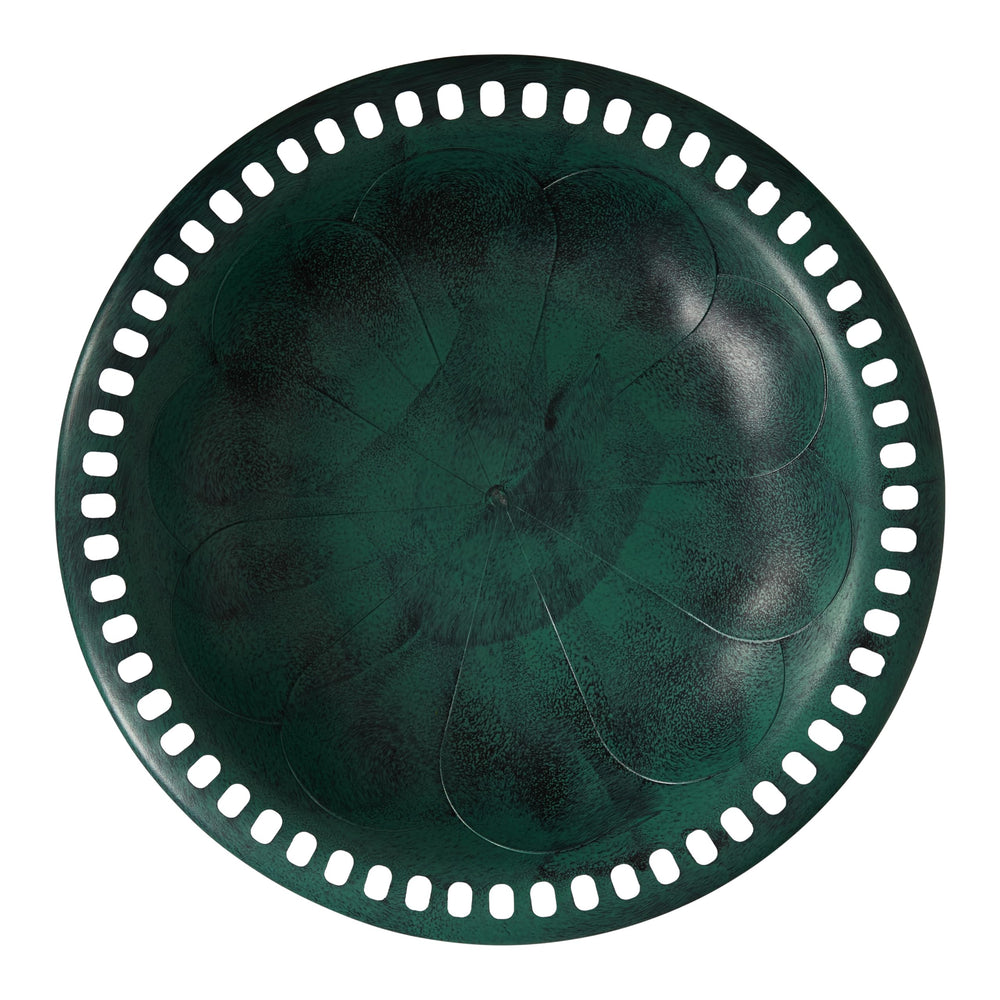 BACKYARD EXPRESSIONS 27 Inch Green Bird Bath with ground stakes