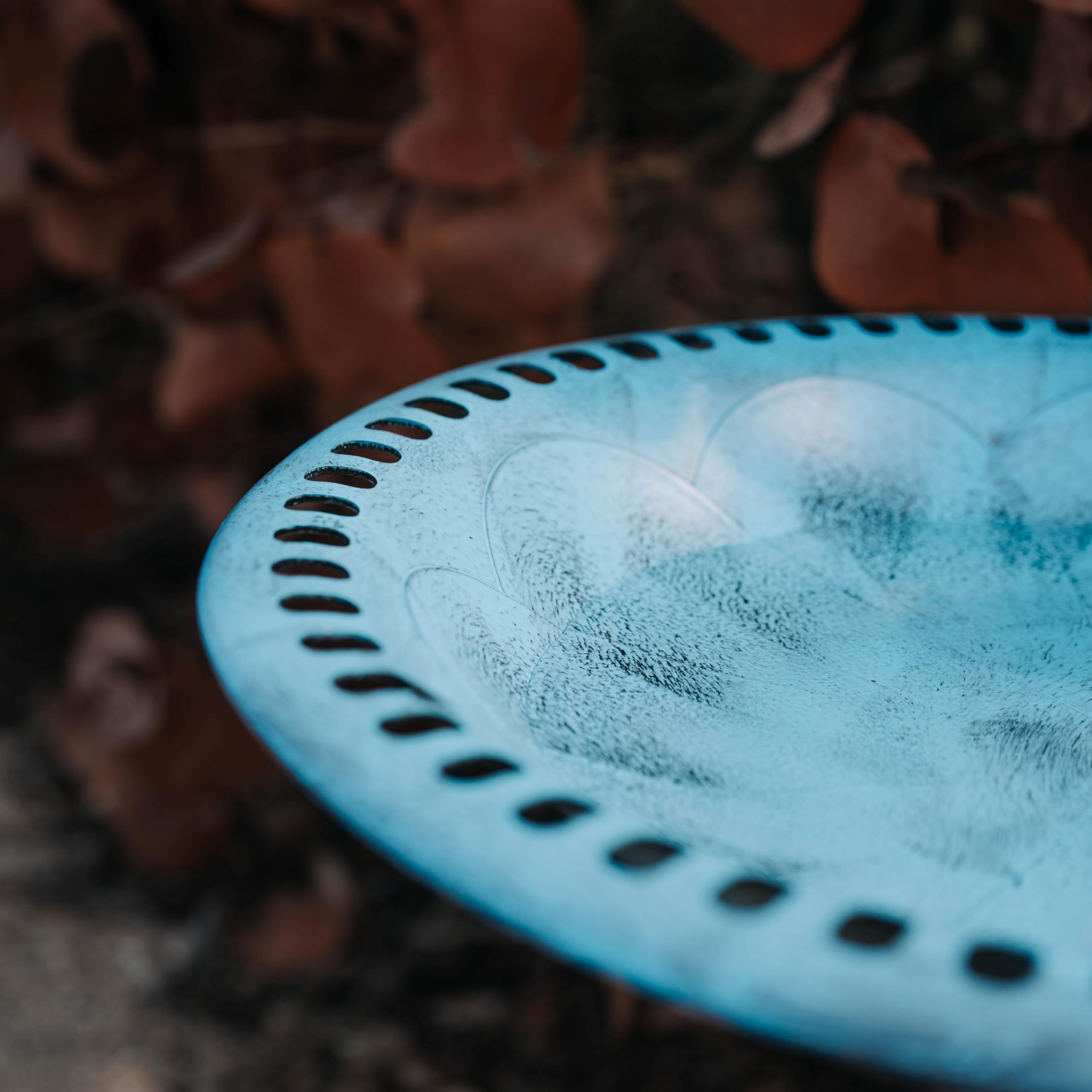 BACKYARD EXPRESSIONS Blue Bird Bath in sunlight