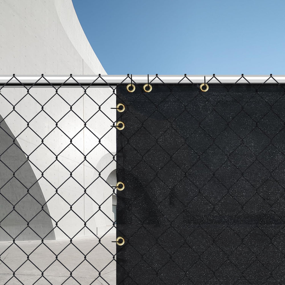 BADAO Black Privacy Screen used to shield a pool area