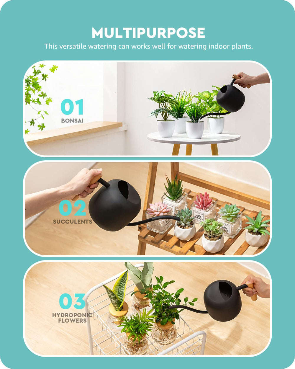 Baffect Indoor Watering Can with semi-closed opening