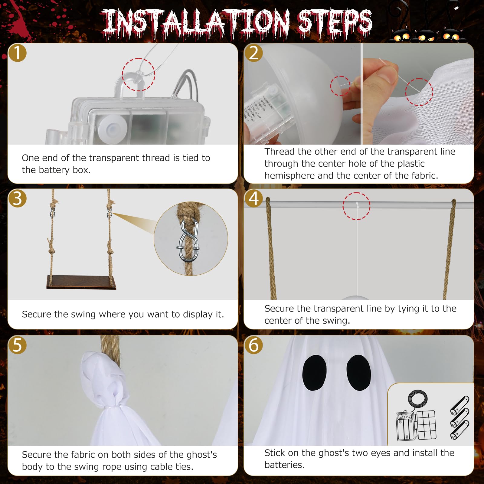 BAICIWE ghost decoration with remote control and timing features