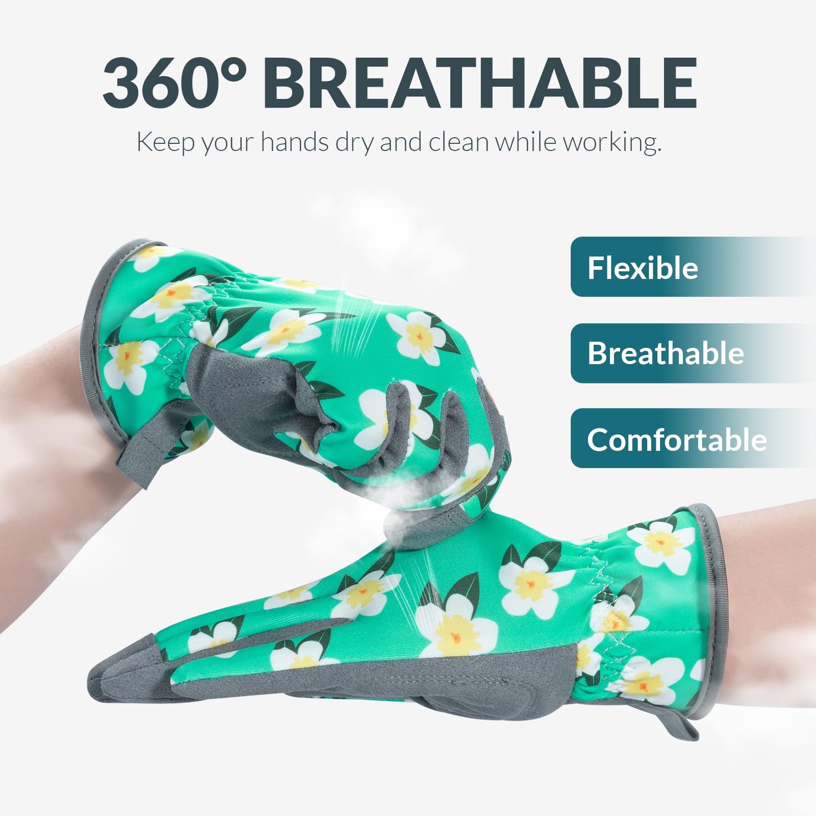 Baidast Gardening Gloves demonstrating grip on gardening tools