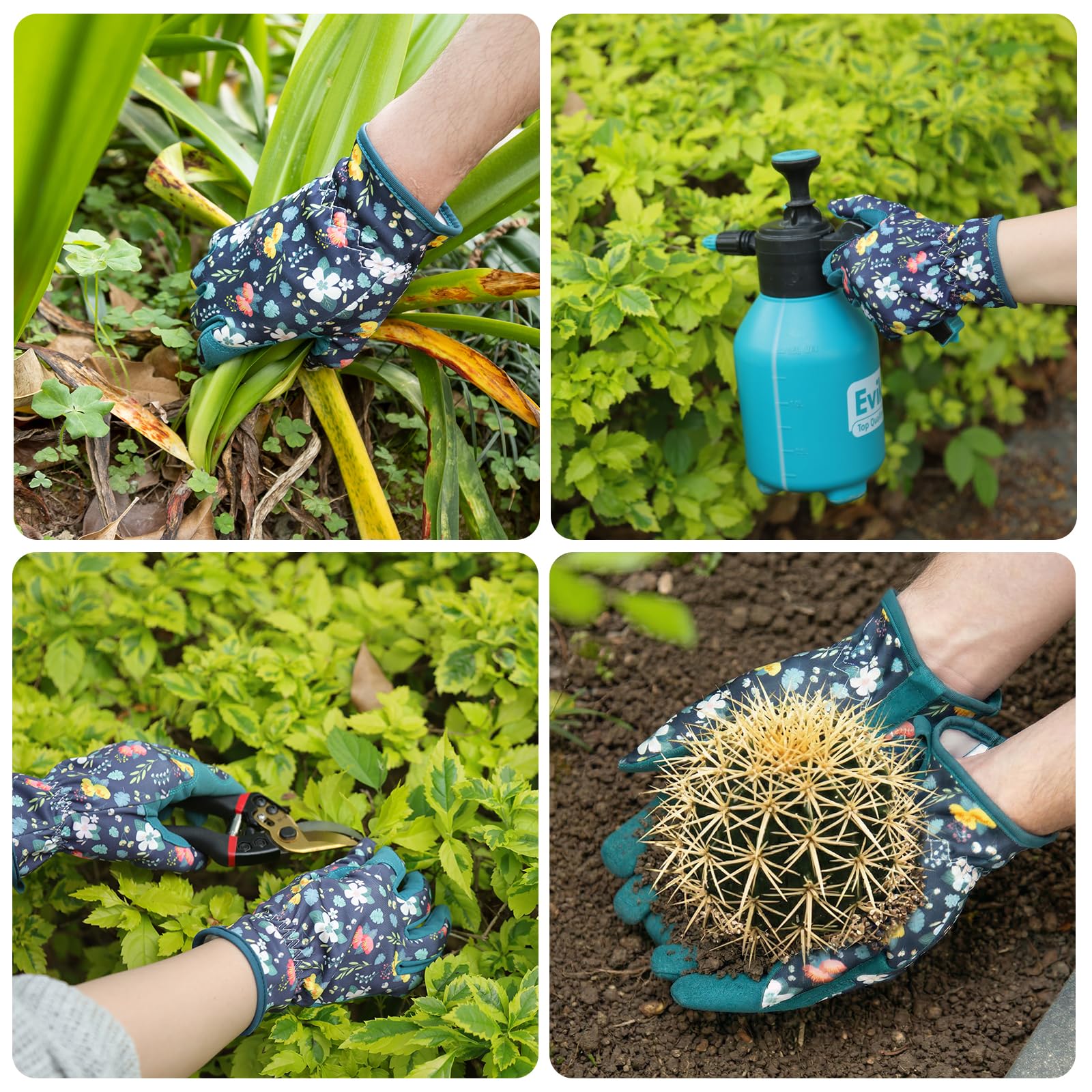 Baidast Gardening Gloves for Women, laid flat on a gardening table