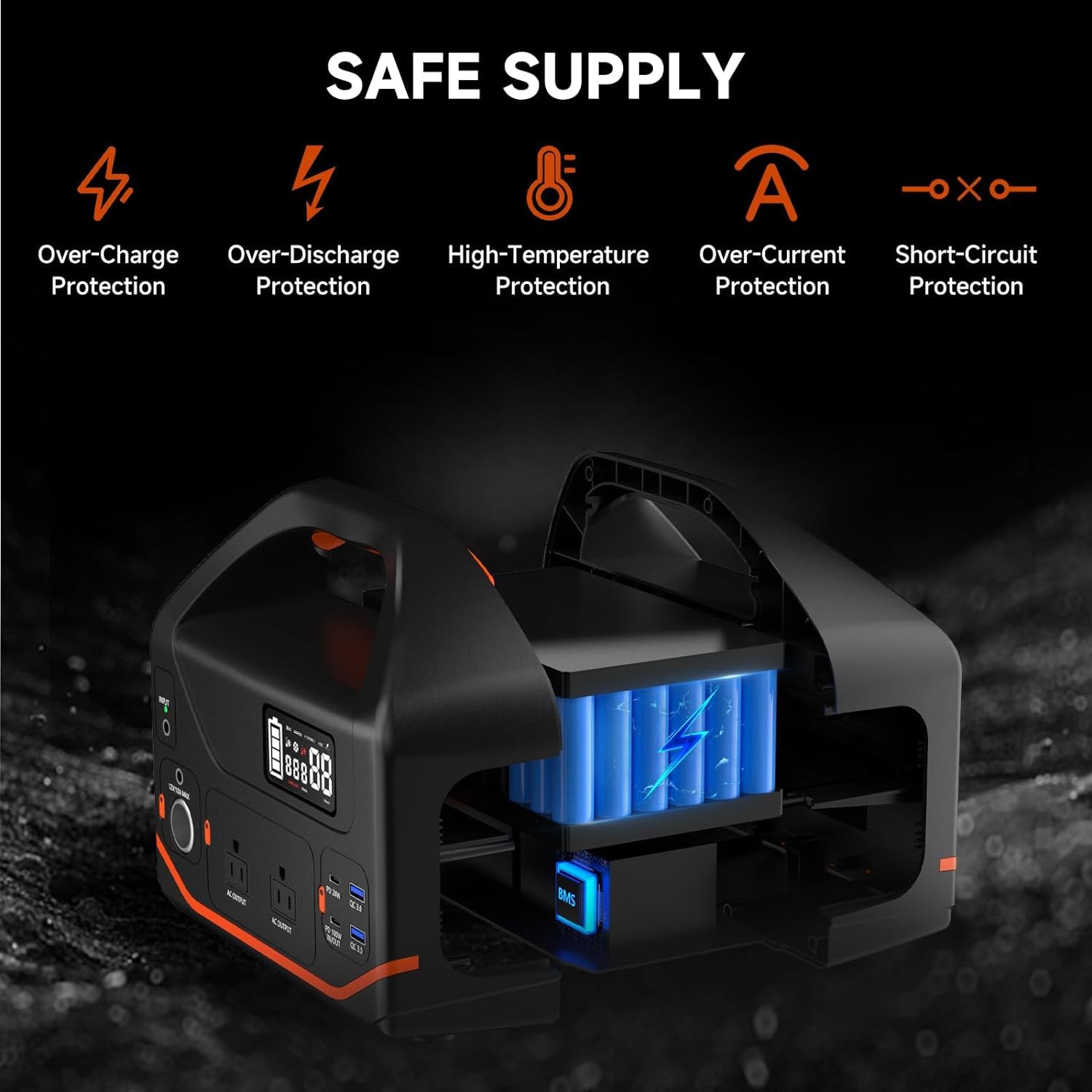 bailibatt Portable Power Station 600W with AC adapter