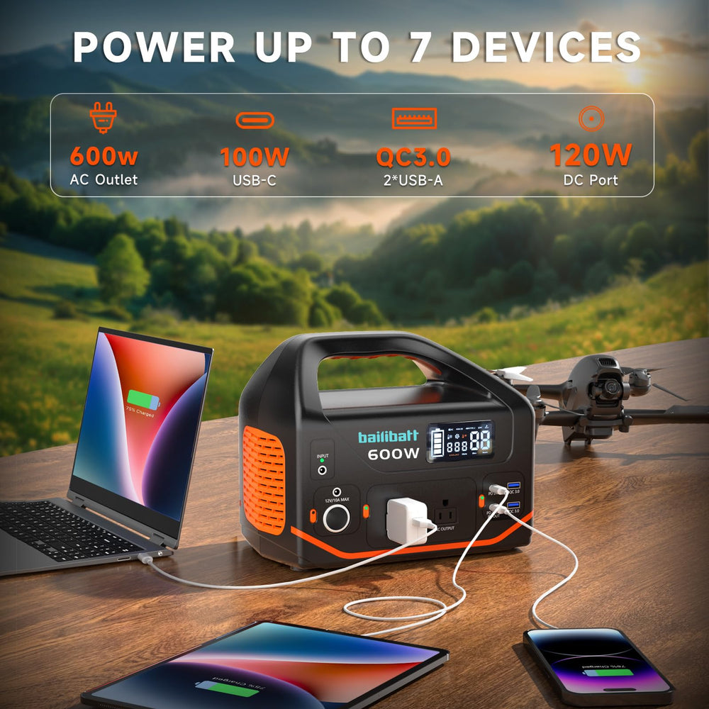bailibatt Portable Power Station 600W with charging ports