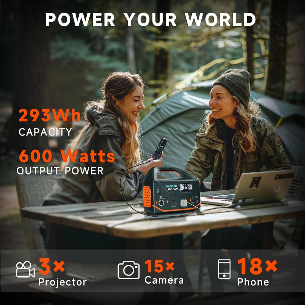 bailibatt Portable Power Station 600W with LCD display