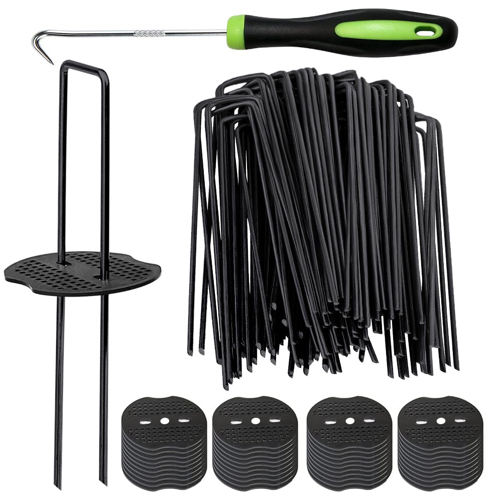 Bakulyor 200pcs black landscape staples pack front view