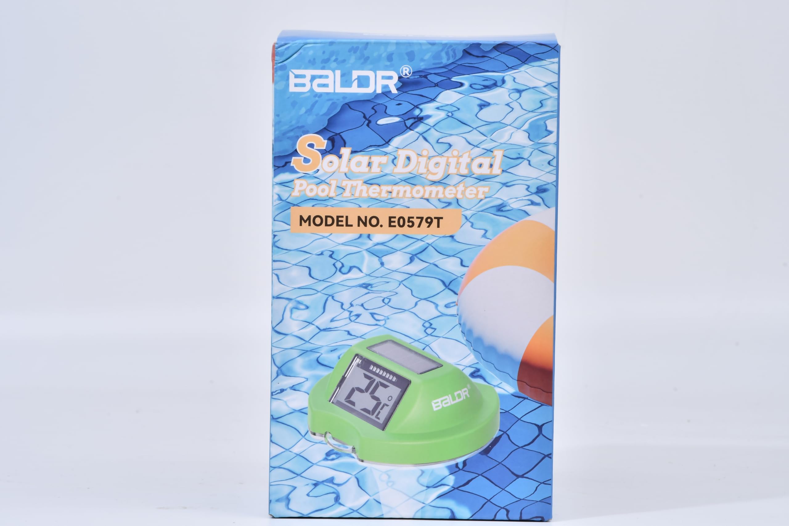Baldr Pool Thermometer angled view demonstrating glare-free screen