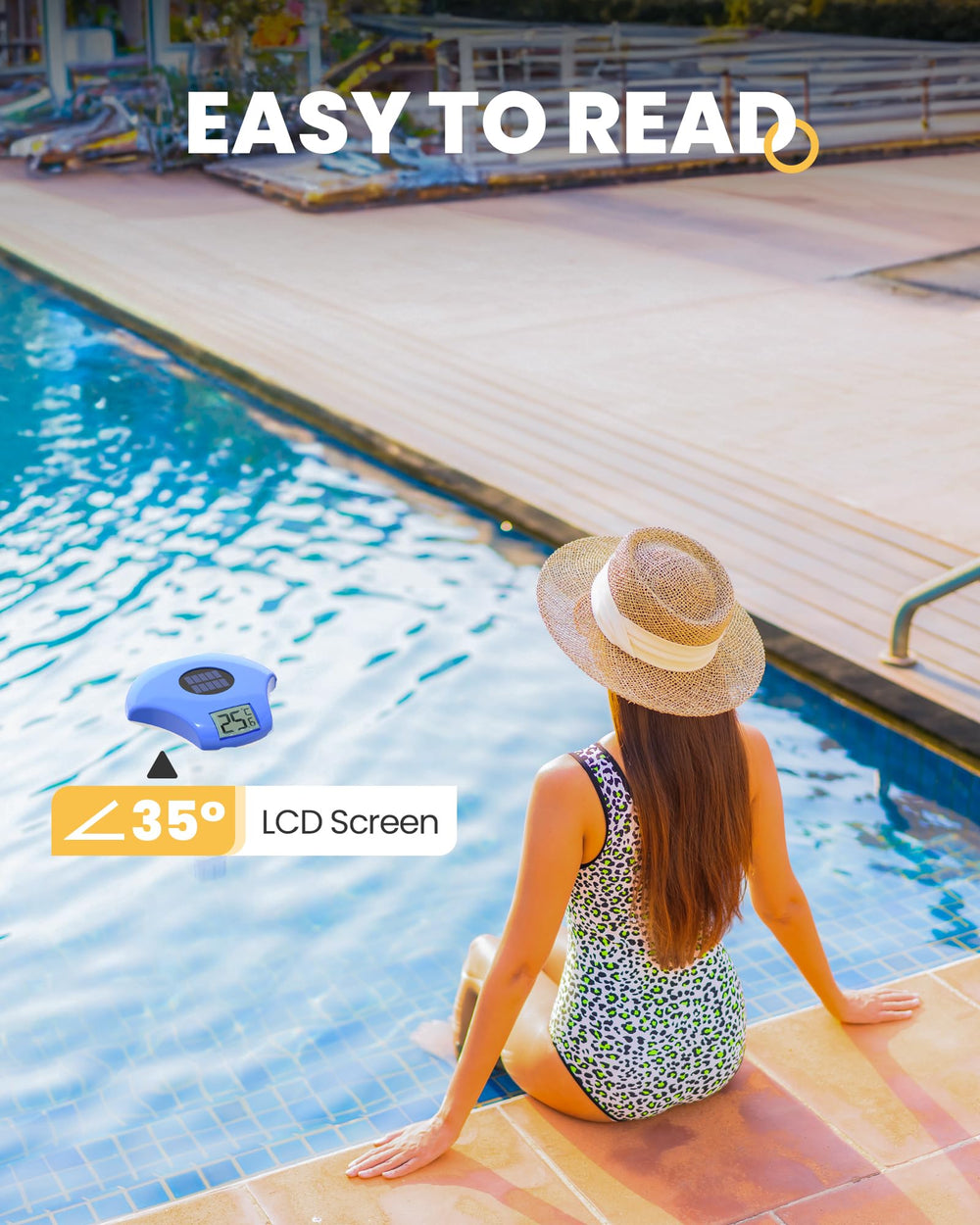 Baldr Solar Digital Pool Thermometer side view