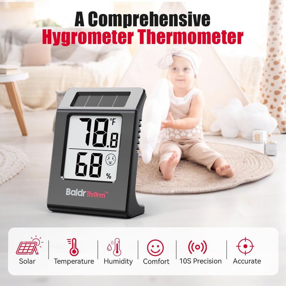 BaldrTherm Digital Thermometer and Humidity Meter side view