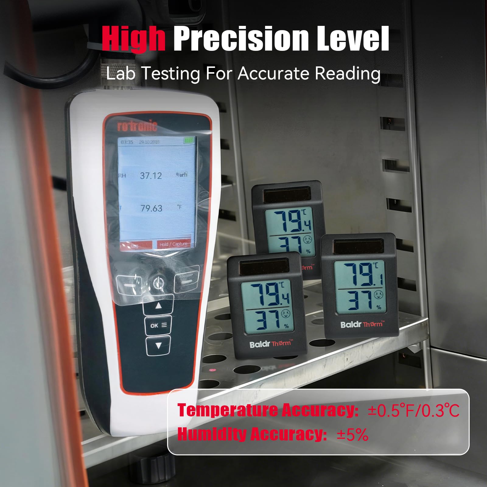 BaldrTherm thermometer in a baby room showing clear comfort indicator