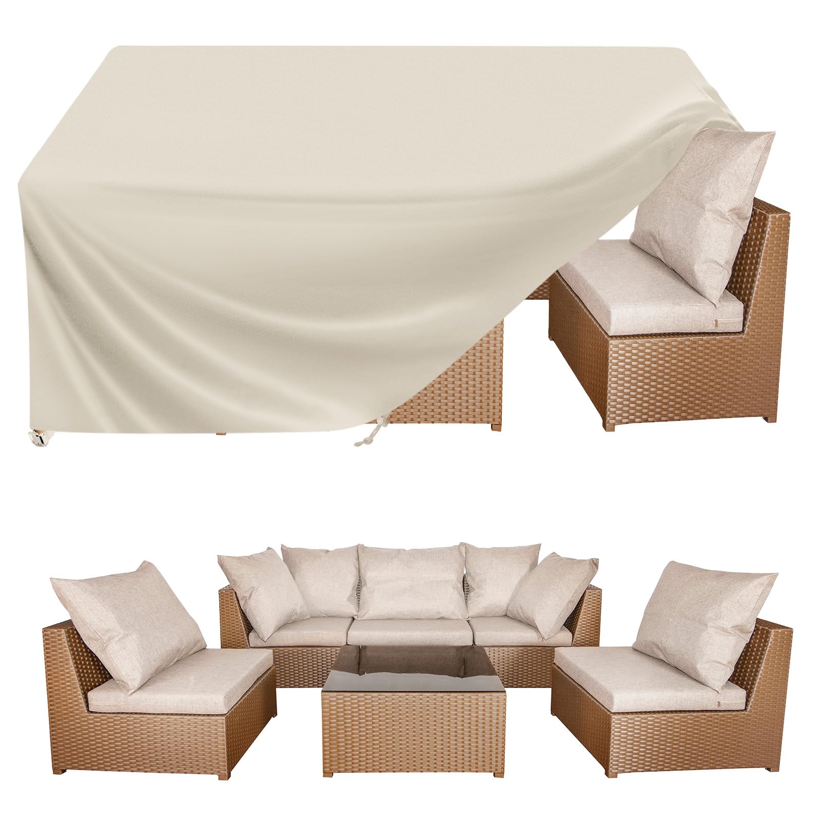 BALEINE Patio Furniture Cover beige front view