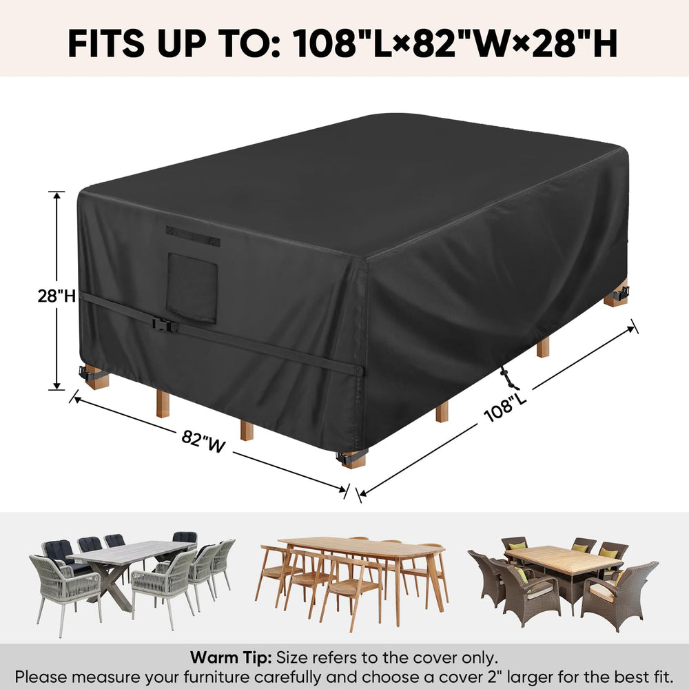 BALEINE patio furniture cover black side view