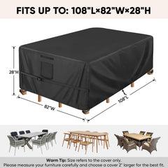 BALEINE patio furniture cover black side view